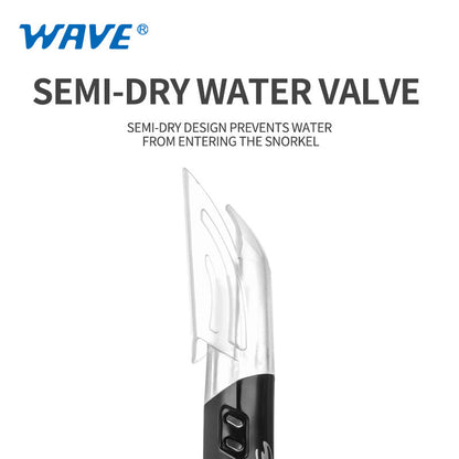 Wave HD Adjustable Mask Free Diving Snorkel Combo Flippers Set Silver Blue